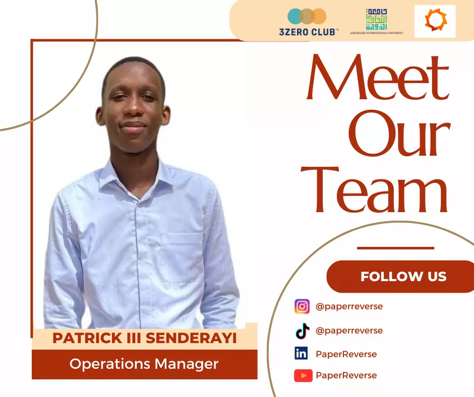 Operations Manager at PaperReverse, Patrick III Senderayi