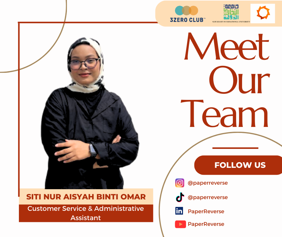 Administrator at PaperReverse, Siti Nur Aisyah Binti Omar